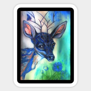 Beautiful Blue Deer Sticker